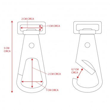 Lk-4233-Snap hook - drop - Silver - 1 pc