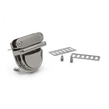 Chiusura pulsante a cartella Blenda 30x30mm per borse Argento