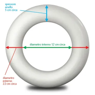 Anneau en polystyrène haute densité pour créations faites main Blanc