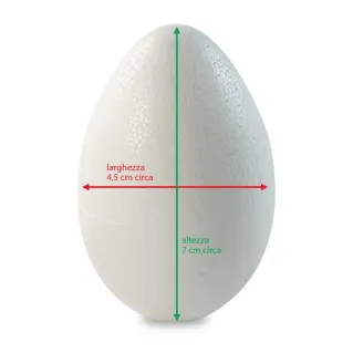 Polystyrene Egg 7 cm for Decorations | Tessiland