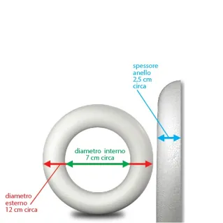 Anneau plat en polystyrène haute densité pour créations artisanales Bianco