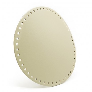 Round bag bottom 23 cm for crochet bags in Cream eco-leather | Tessiland