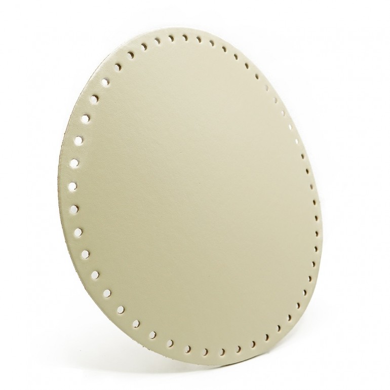 Fond rond de 23 cm pour sacs au crochet en éco-cuir Blanc Crème | Tessiland