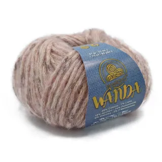 Wanda wool cotton viscose lurex blend yarn ball 50g Cipria