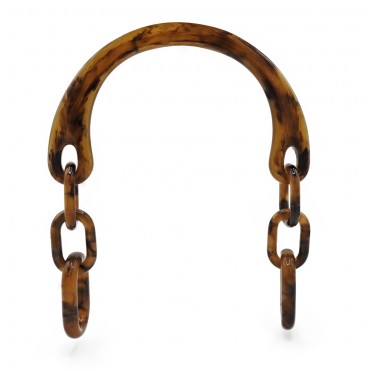 Manico Muara in resina effetto marmorizzato con catena per borse Ambra