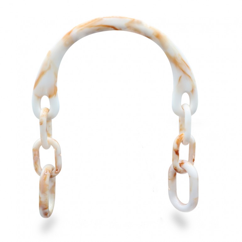 Manico Muara in resina effetto marmorizzato con catena per borse