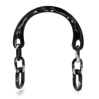Muara Handle in Resin with Marble Effect and Chain for Bags Black