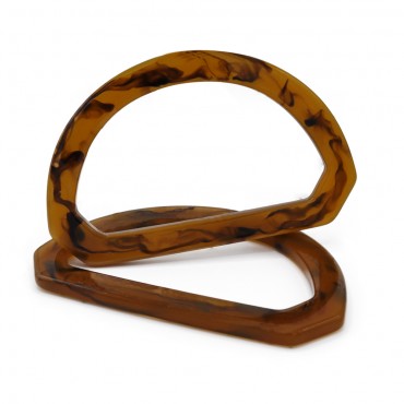 Manici Atlanta in resina effetto marmorizzato per borse Ambra