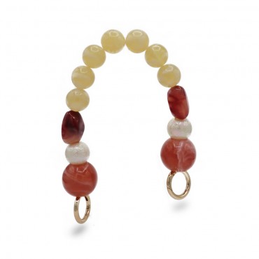 Manico Sfera in resina multicolor con moschettoni ad anello per pochette