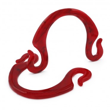 Manici Small Pipoca in resina effetto marmorizzato per borse Rosso