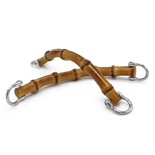 Bamboo Bridge Handles for Handbags 17 cm with Hooks 2 pcs Nikel