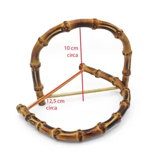 Asas de bambú carbonizado 15x13 para bolsas | Tessiland