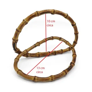 Asas de bambú ovalados carbonizados 12 cm | Tessiland