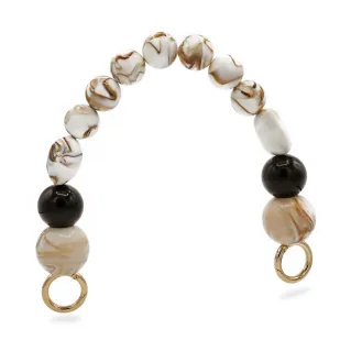 Poignée Sphère en résine avec mousquetons en anneau pour pochette Beige