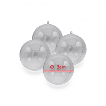 Pallina in plastica trasparente con appendino apribile per decorazioni handmade