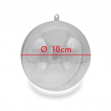 Pallina in plastica trasparente con appendino apribile per decorazioni handmade Trasparente