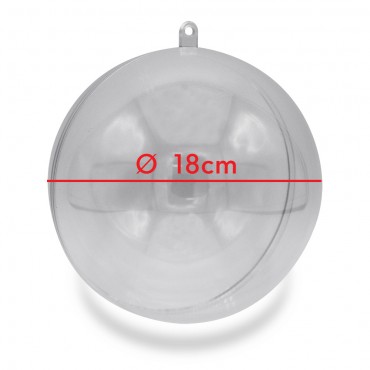 Pallina in plastica trasparente con appendino apribile Trasparente