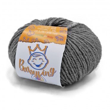 Baby King misto lana lurex gomitolo 50g Grigio