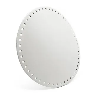 Fond de sac circulaire en simili cuir 23 cm fabriqué en Italie Blanc