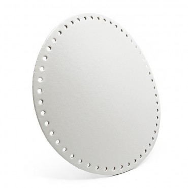 Fondo borsa circolare in ecopelle made in Italy Bianco