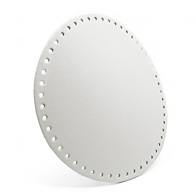 Base para bolso redonda de 23 cm para bolsos de ganchillo en ecopiel Blanco | Tessiland