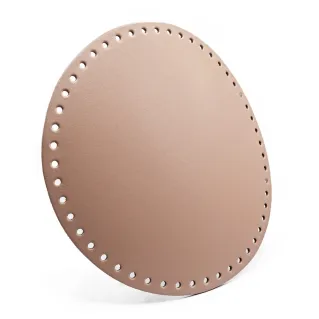 23cm Round Bag Bottom in Eco-Leather Made in Italy Cipria
