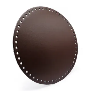 Fondo de bolsa circular de 23 cm en ecopiel fabricado en Italia Marrón