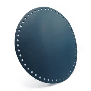 23cm Round Bag Bottom in Eco-Leather Made in Italy Navy