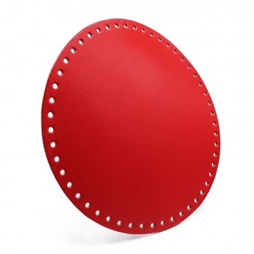 Fondo borsa 23cm circolare in ecopelle made in Italy Rosso