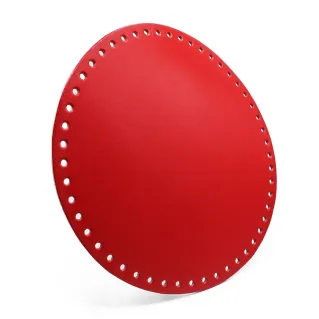 Fondo de bolsa circular de 23 cm en ecopiel fabricado en Italia Rojo