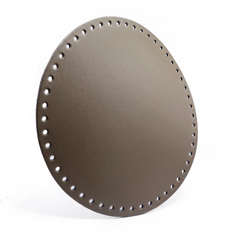 Round bag bottom 23 cm for crochet bags in Dove Gray eco-leather | Tessiland