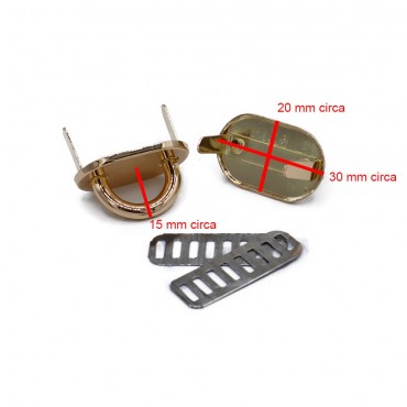 Ponticelli con placca ovale 30x19 Oro 2pz