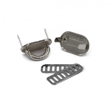 Ponticelli con placca ovale 30x19 Argento 2pz