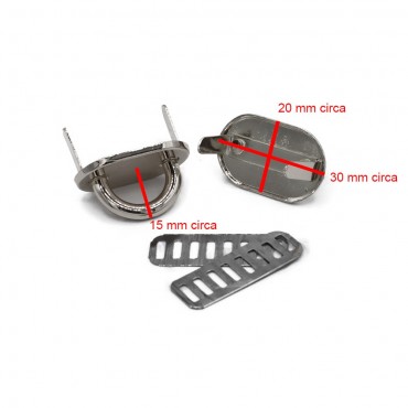 Ponticelli con placca ovale 30x19 Argento 2pz