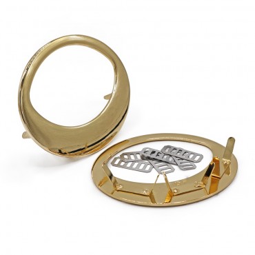 Manici in metallo ovale con alette per borse e pochette Oro