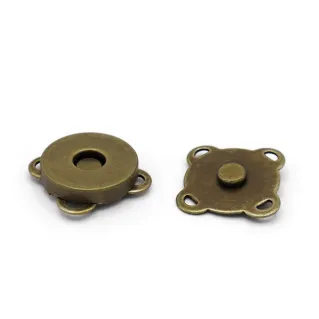 Powerful Magnetic Button with 4 Rings for Bags Bronzo