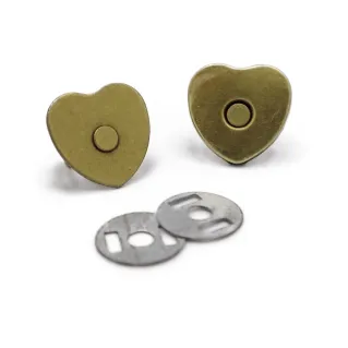 Bouton magnétique Cœur pour sac avec ailettes Bronzo
