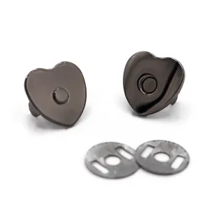 Magnetic Heart Button Closure for Bags with Wings Canna di fucile
