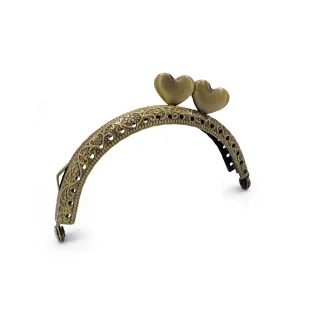 Heart Side Click Clasp Arch Closure for Coin Purse Bronzo