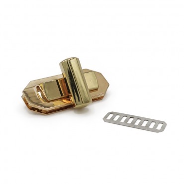 Chiusura a girello Ottagono 54x25mm per borse Oro