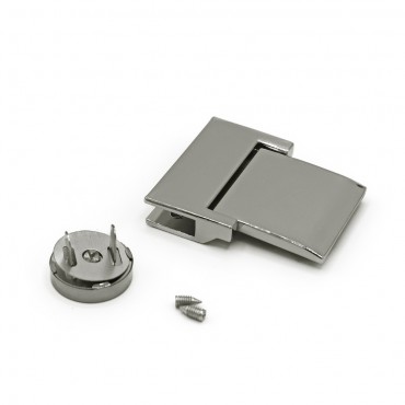 Chiusura a girello Window magnetica 42x36mm per borse Argento