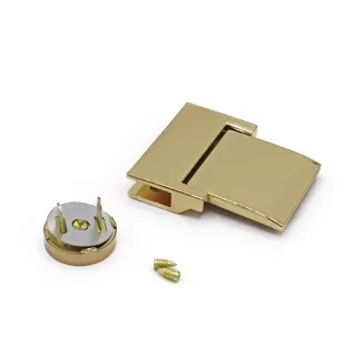 Cierre a giratorio Window magnético 42x36mm para bolsas Oro