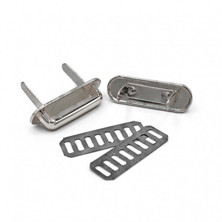 Ponticelli con placca ovale 36x11 Argento 2pz