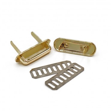 Ponticelli con placca ovale 36x11 Oro 2pz