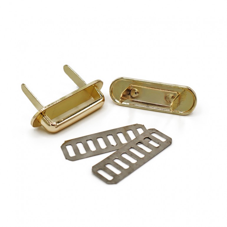 Ponticelli con placca ovale 36x11 Oro 2pz