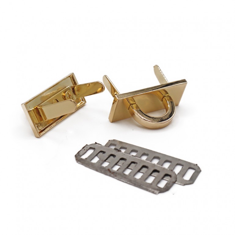 Ponticelli con placca  rettangolare 30x13 Oro 2pz