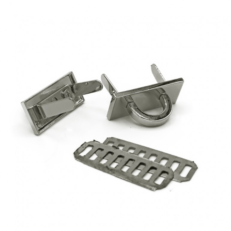 Ponticelli con placca  rettangolare 30x13 Argento 2pz