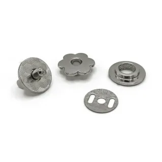 Botón magnético Flor cierre para bolsos con alas 20mm Argento