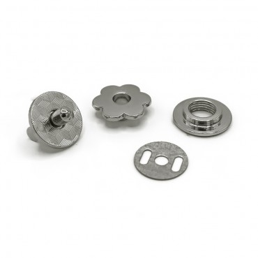 Botón magnético Flor Plata mm 20 | Tessiland
