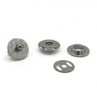 Bottone magnetico Disco chiusura per borse con alette Argento